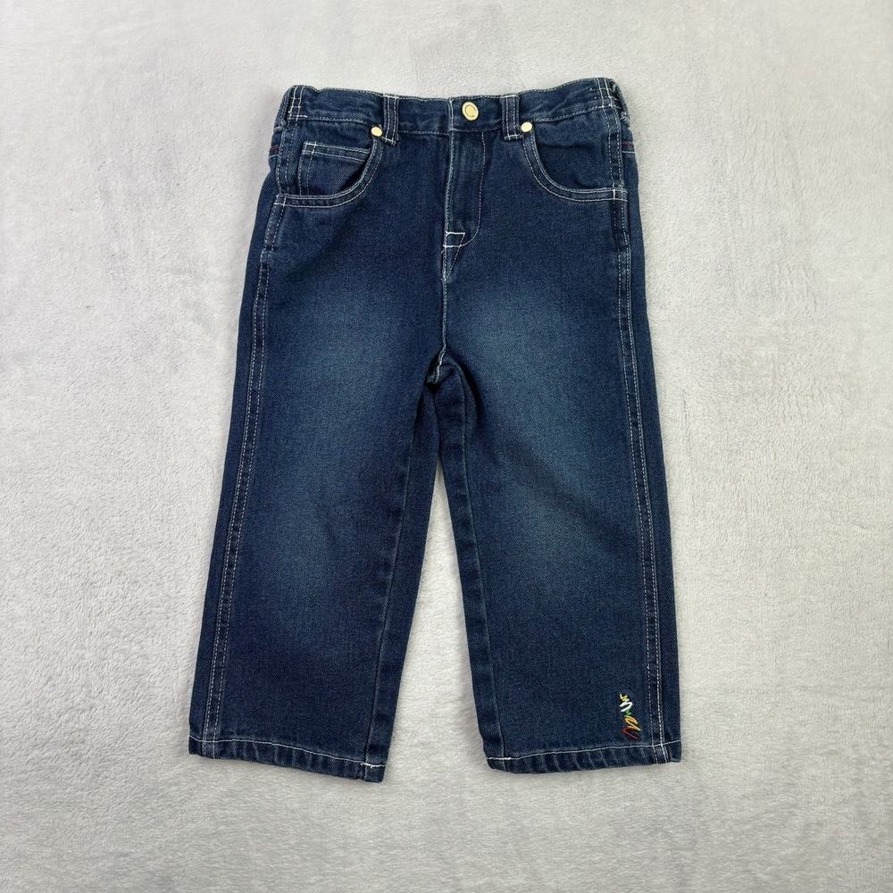 VTG Y2K Coogi Blue Denim Jeans Toddlers Size 3T Embroidered